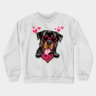 Funny Rottweiler Dog Valentine's Day Dog Mom Crewneck Sweatshirt